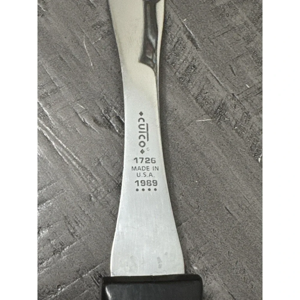 Vintage 1989 Cutco Utensil Set Rack Sharpener Black Brown Marble Handles